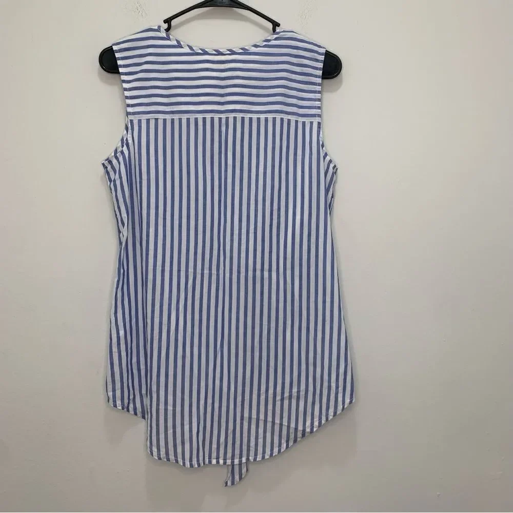 NWOT Faded Glory Striped Tie Front Tank Top Size Small
